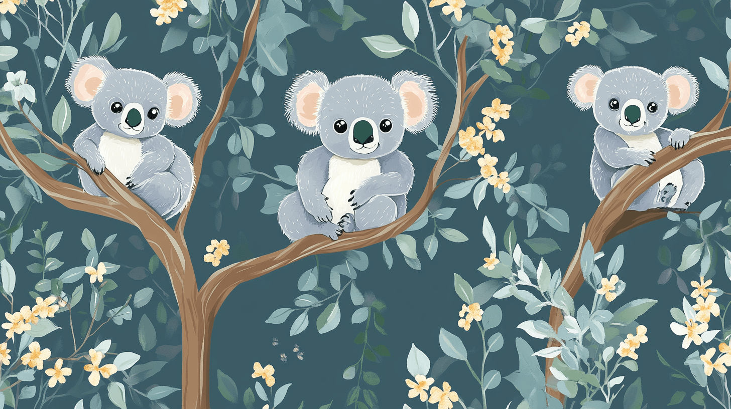 Koala Wallpaper Perched in a Tree | Murals Wallpaper