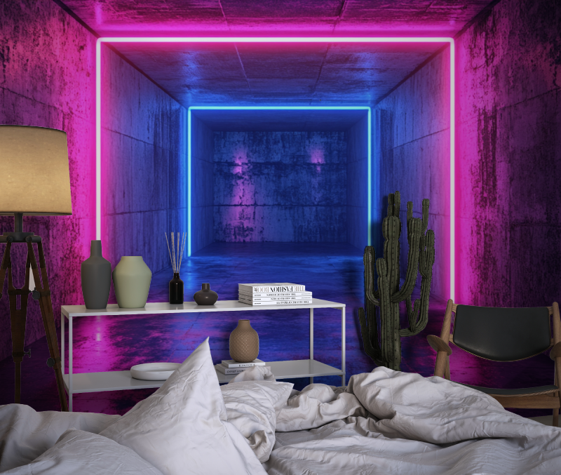 Concrete and Neon Wallpaper | Murals Wallpaper