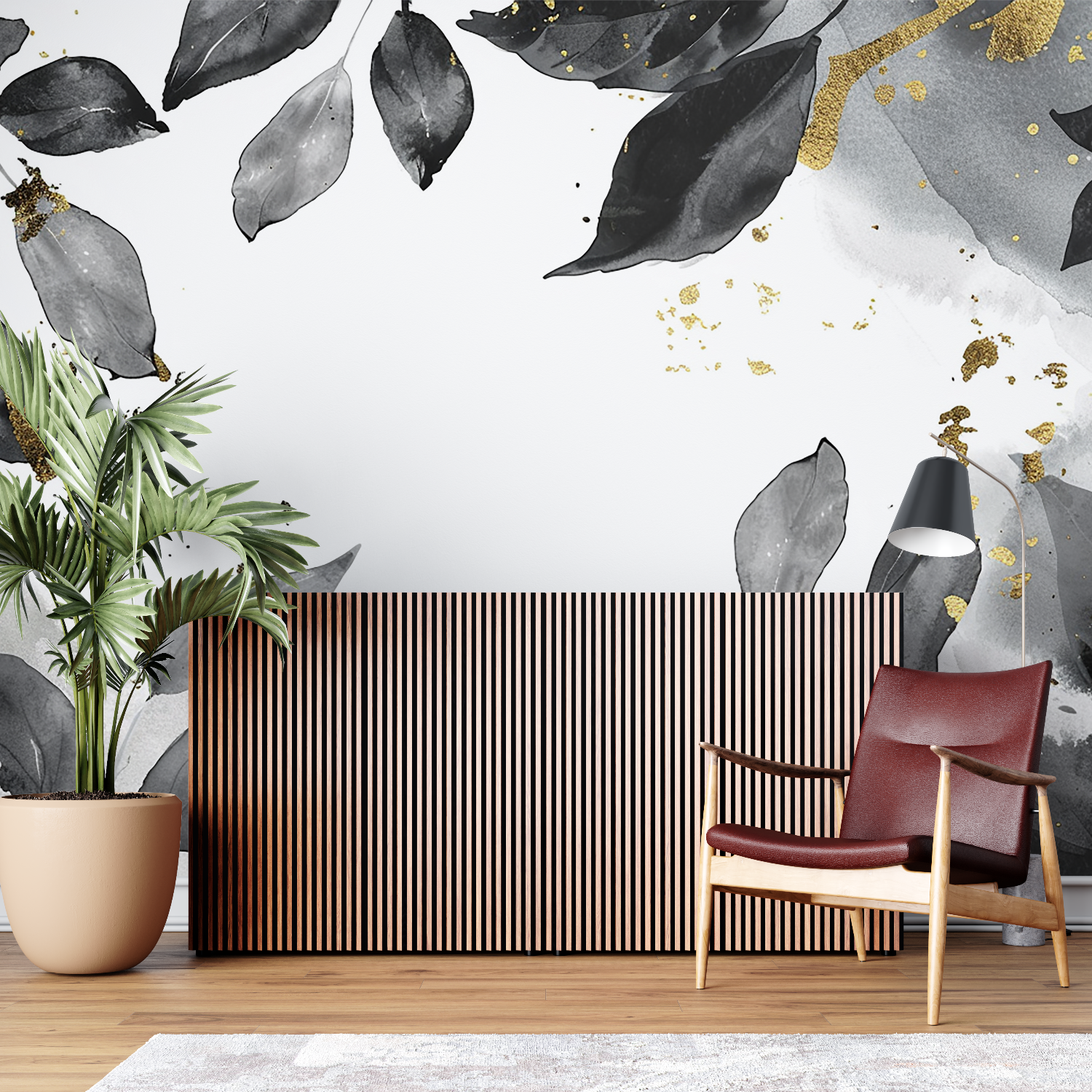 Schwarz, Weiß und Gold Tapete | Wandbilder Tapete