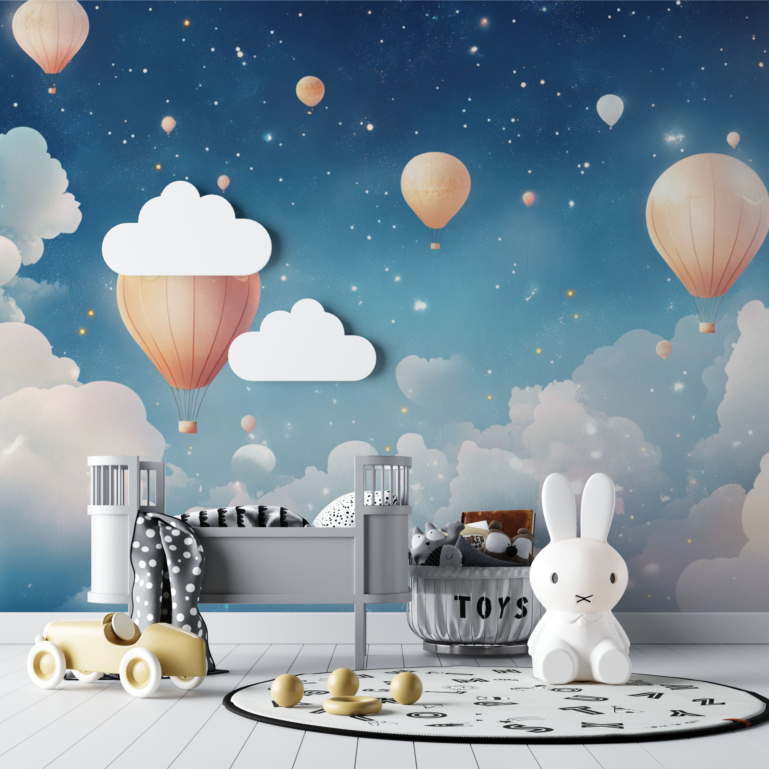 Balloon Wallpaper with Peaceful Night Sky | Murals Wallpaper