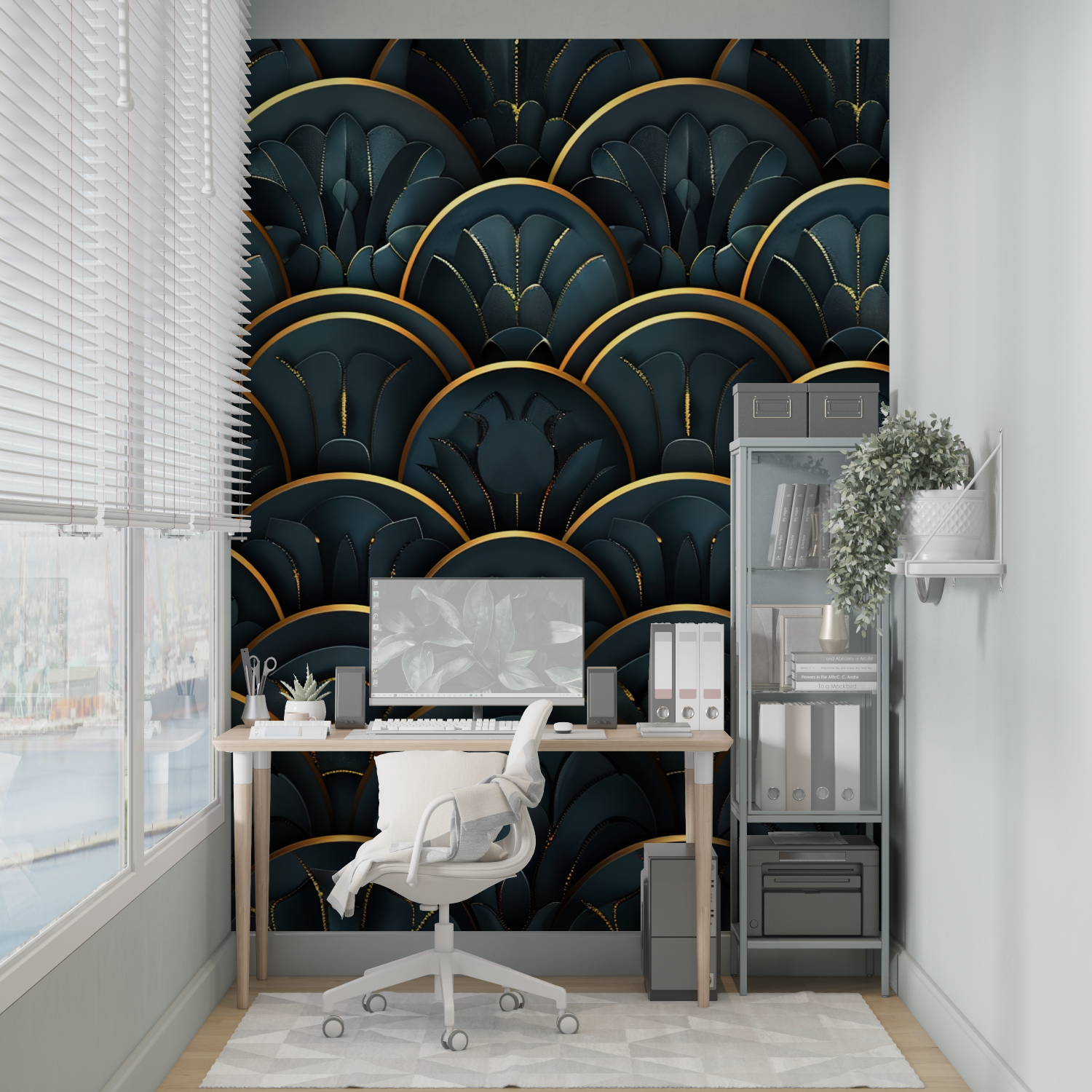 Midnight Reflections Art Deco Wallpaper | Murals Wallpaper