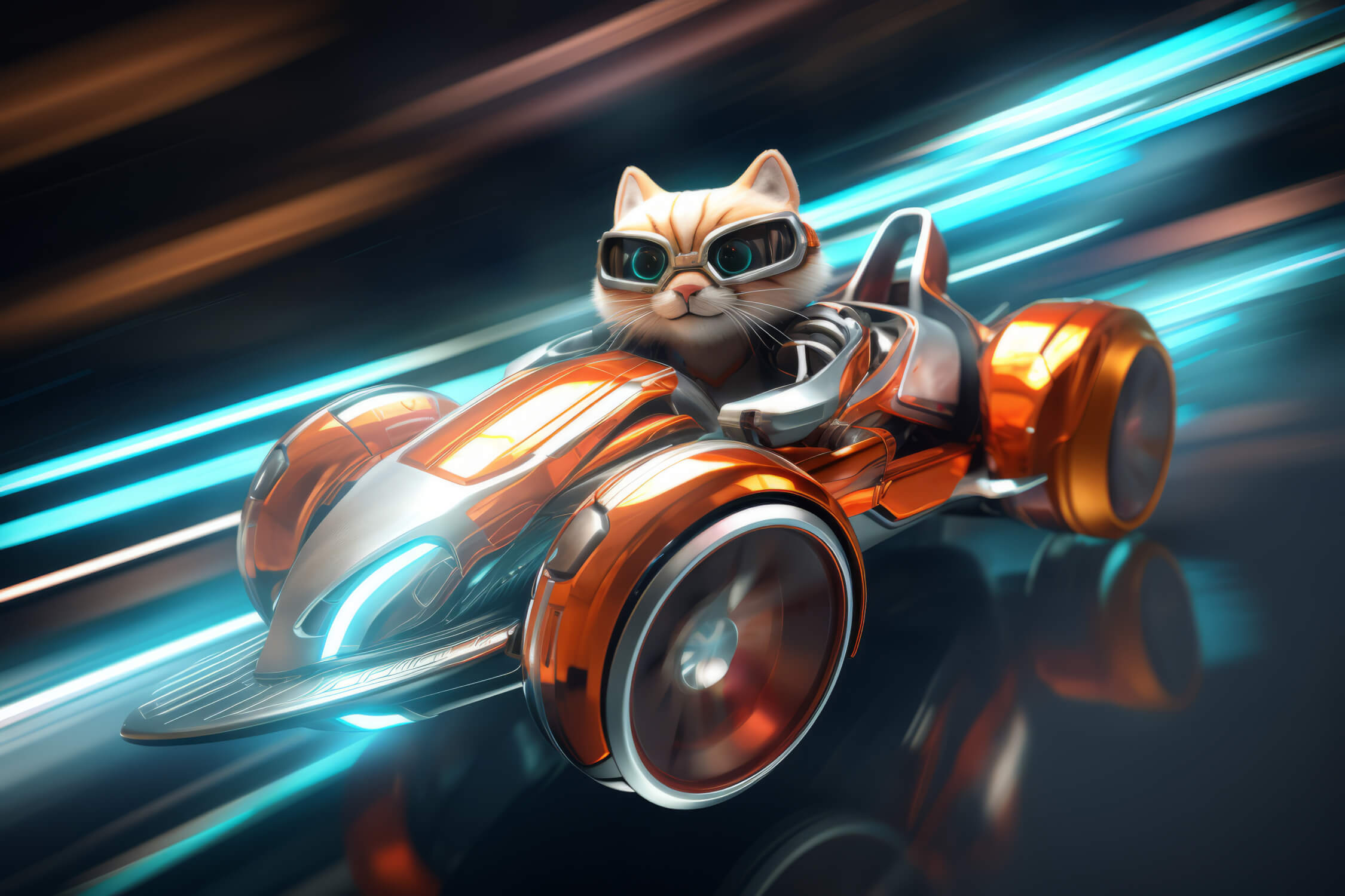 Sporty Car and Cat Wallpaper | Murals Wallpaper