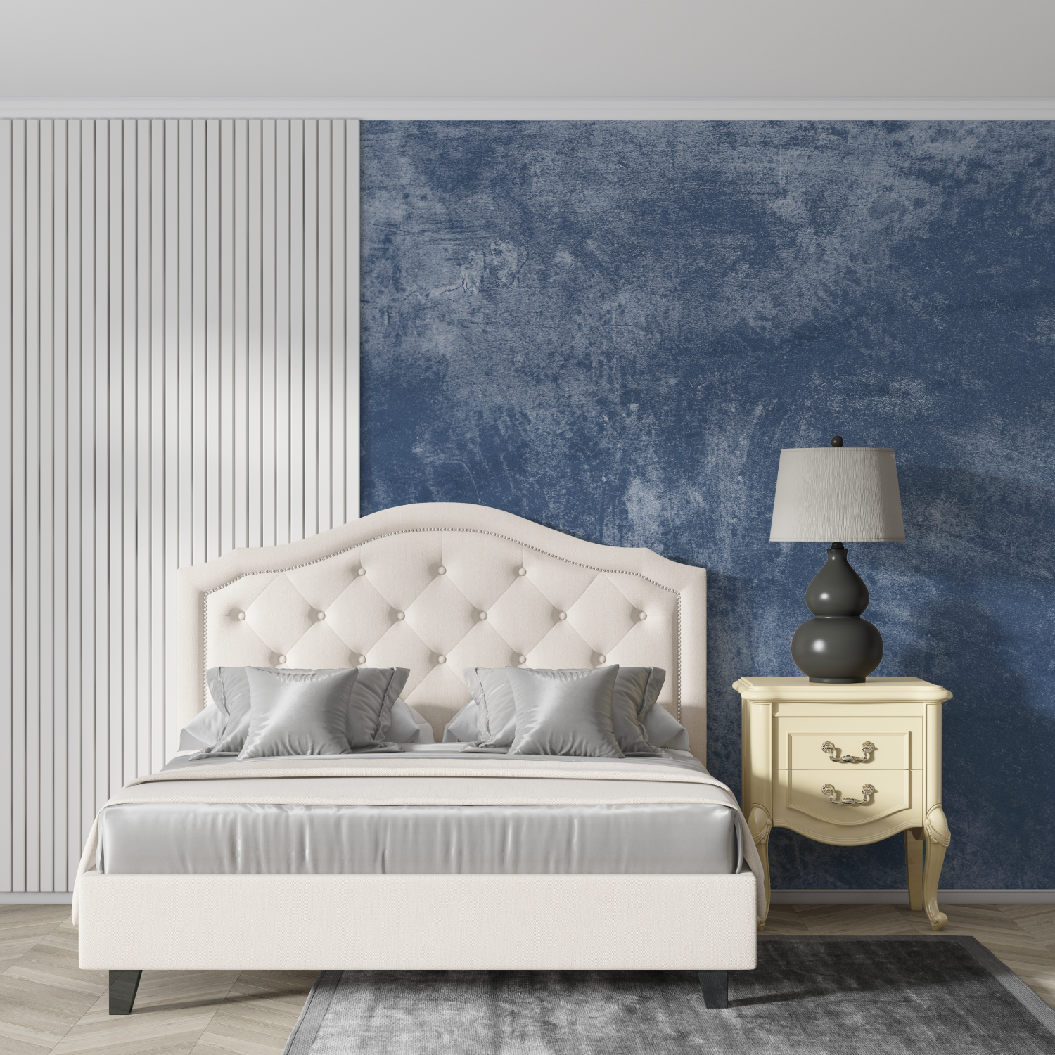 Trendy Gray and Blue Wallpaper | Murals Wallpaper