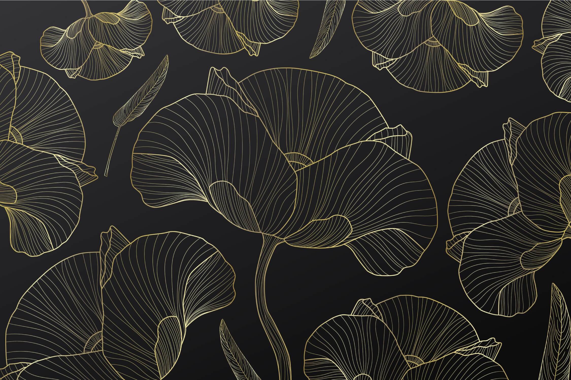 Black Ginkgo Wallpaper | Murals Wallpaper