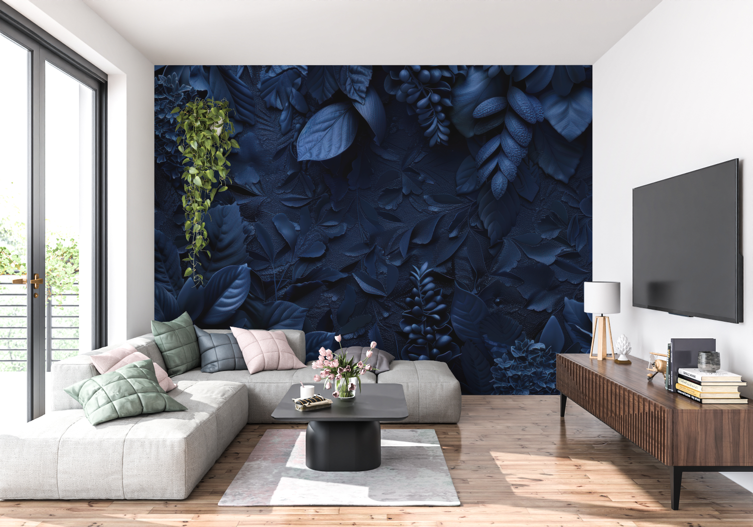 Navy Blue Wallpaper for Bedroom | Murals Wallpaper