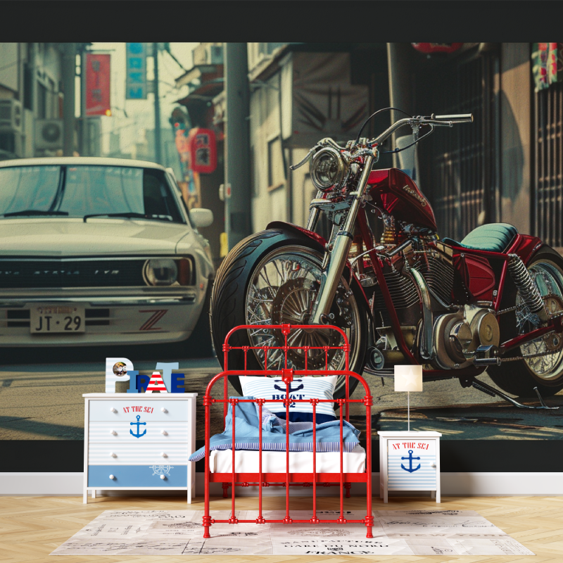 Motorcycle and Car Wallpaper | Murals Wallpaper