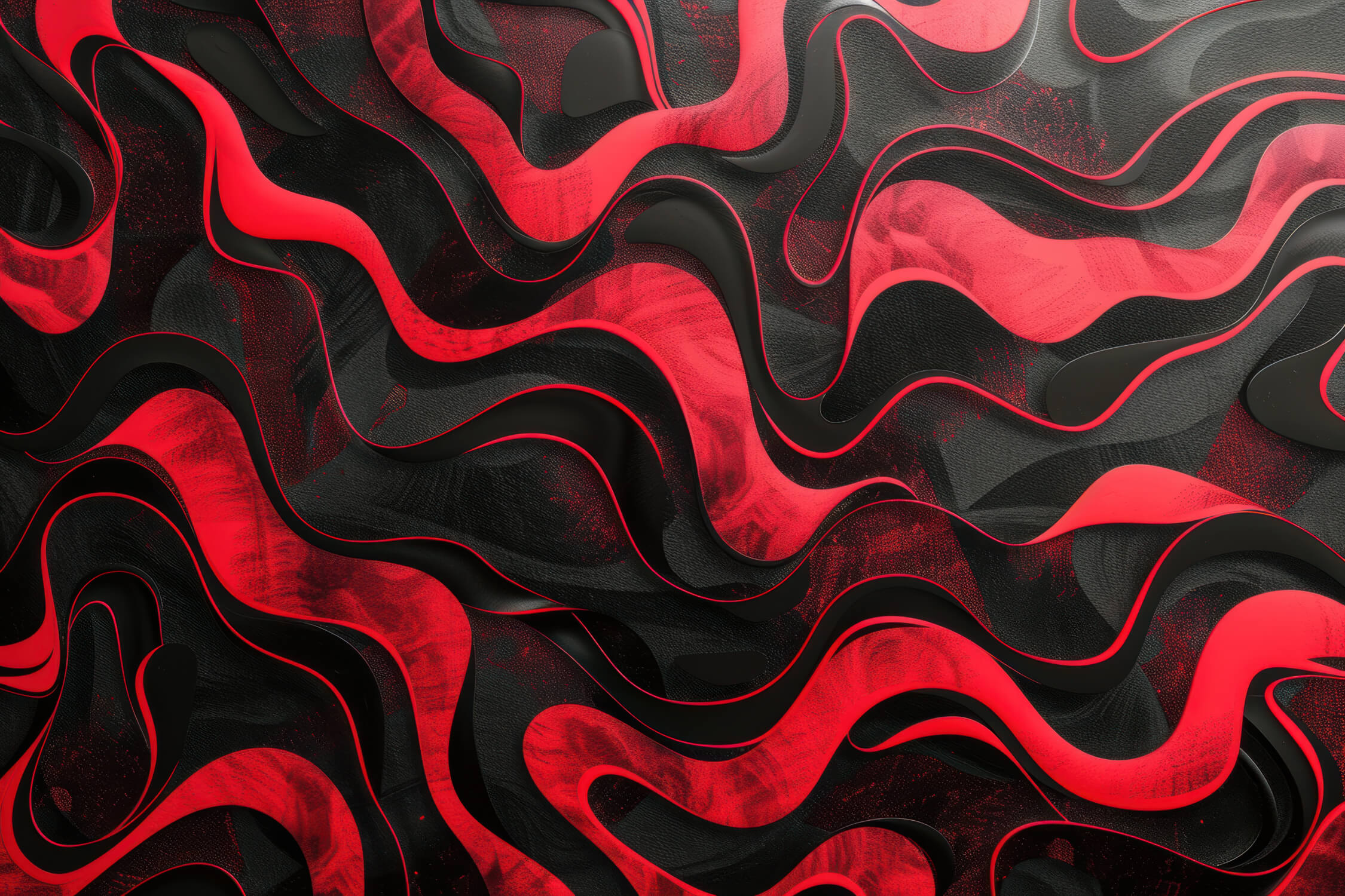 Abstraktes Papier Peint Noir und Rouge