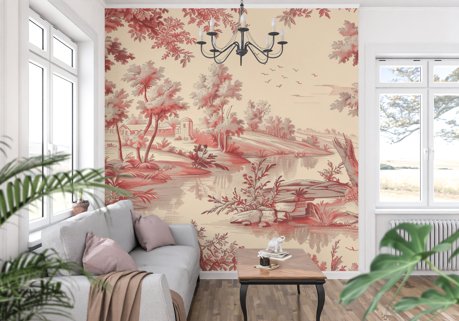 Artistic Toile de Jouy Wallpaper | Murals Wallpaper