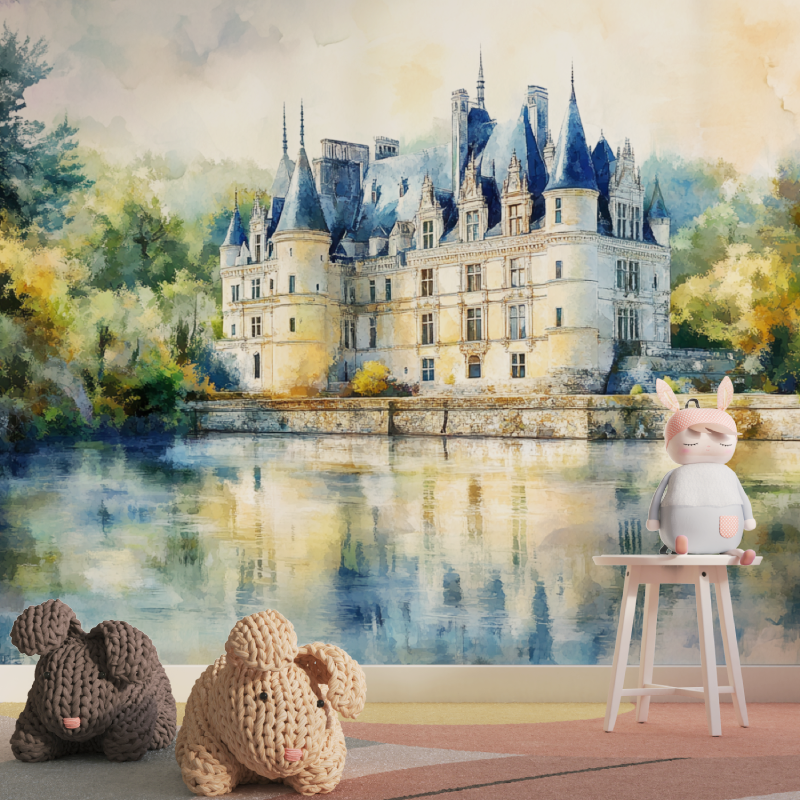 Watercolor Castle Wallpaper | Murals Wallpaper