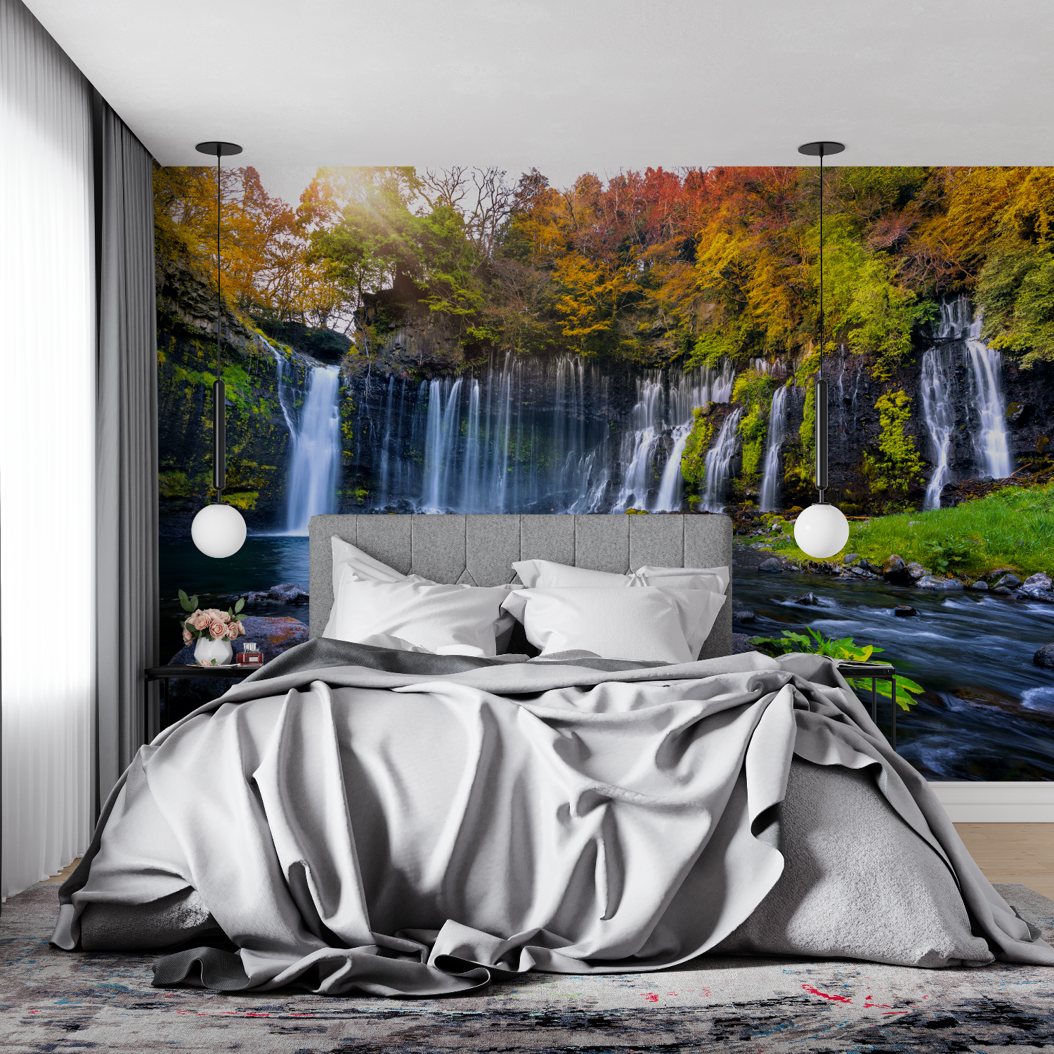 Winterwasserfall-Tapete | Wandbildtapete