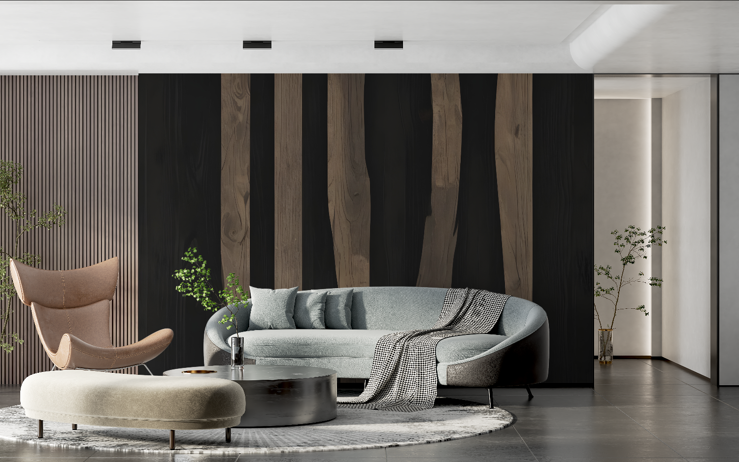 Wood and Black Wallpaper | Murals Wallpaper