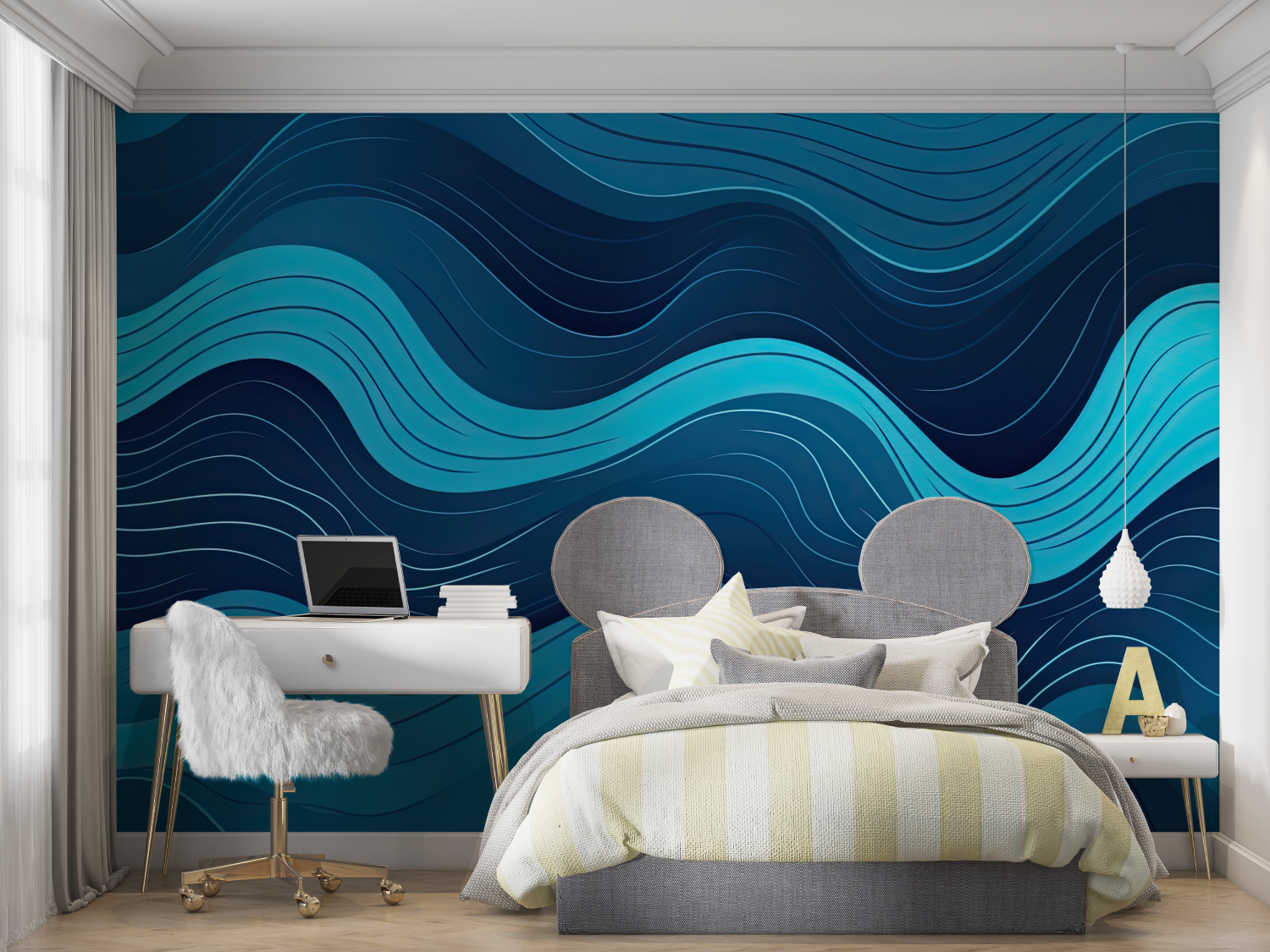 Navy Wave Teen Wallpaper | Murals Wallpaper