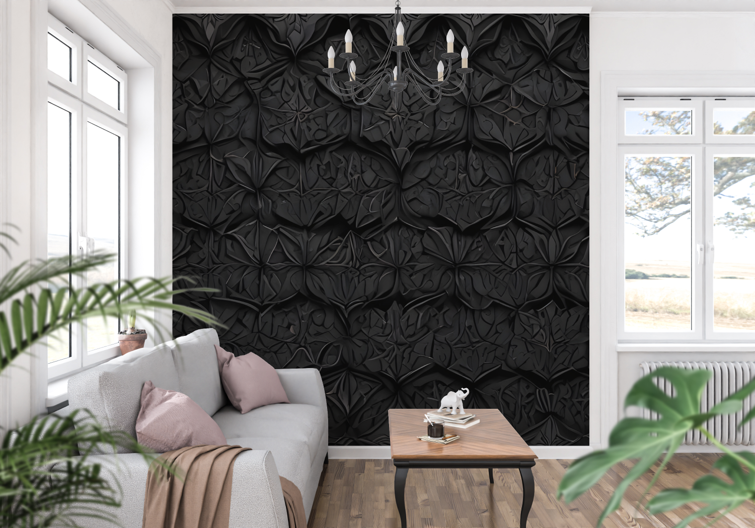Chic Black Wallpaper | Murals Wallpaper