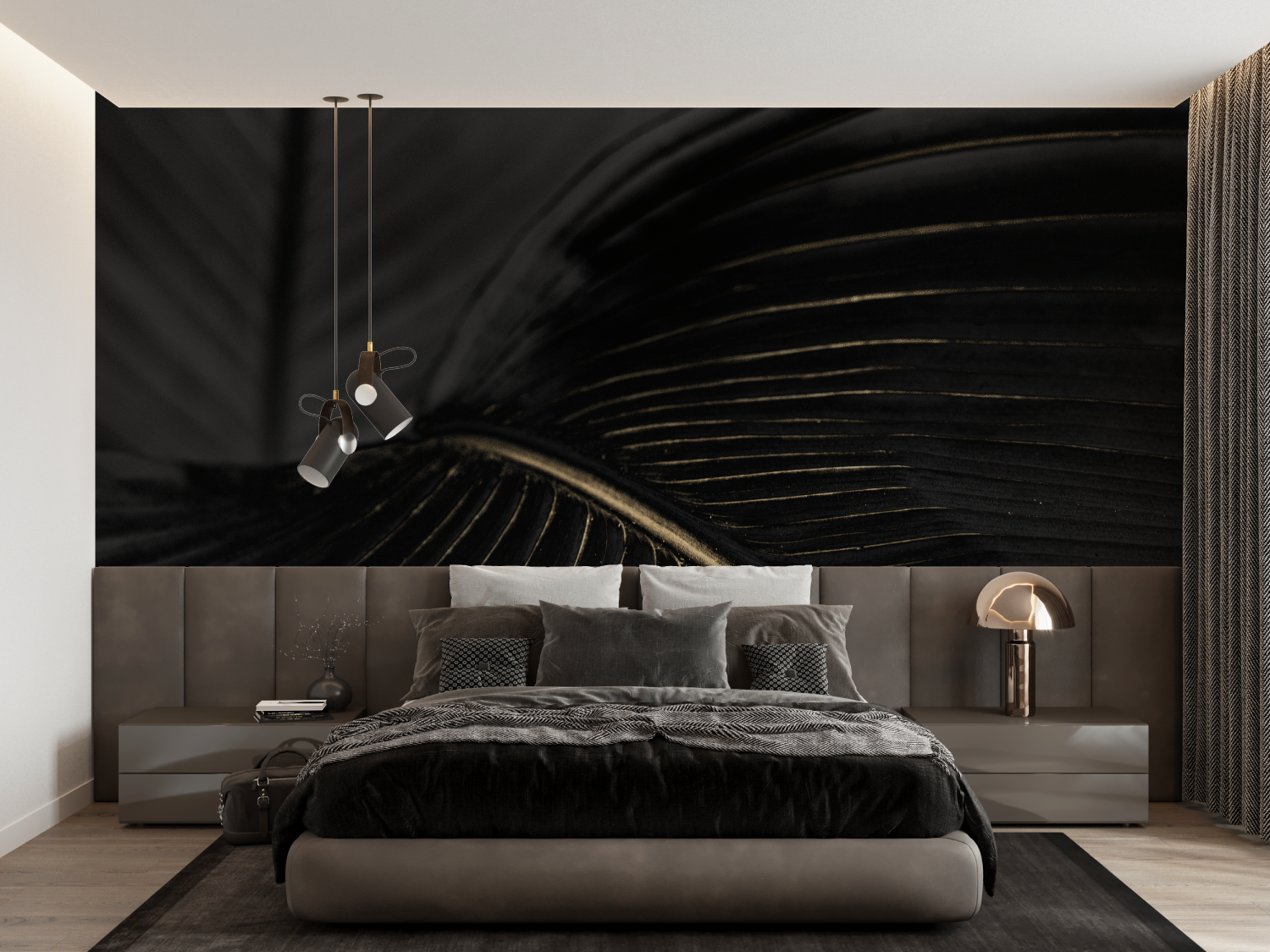 Black Gold Leaf Art Deco Wallpaper | Murals Wallpaper