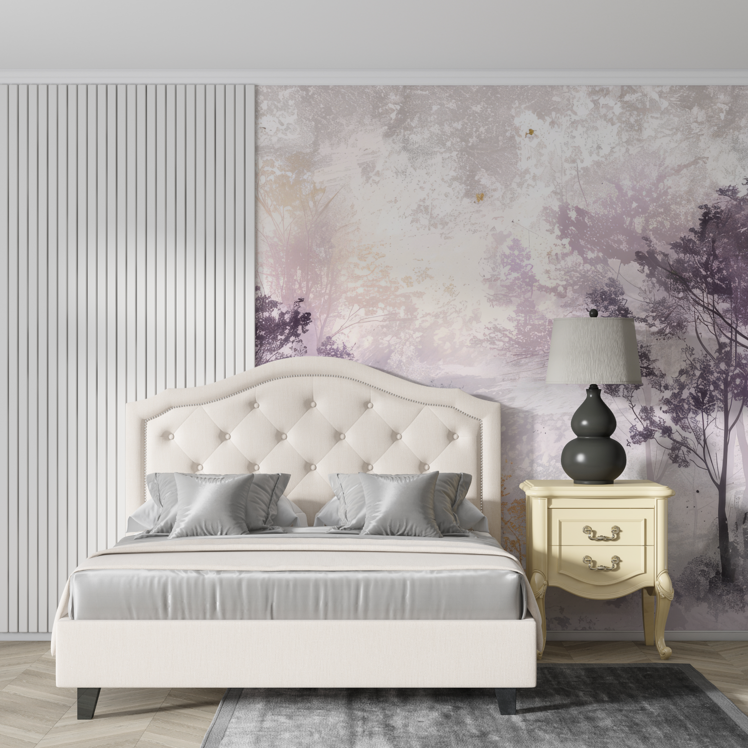 Lila Waldtapete | Wandbilder Tapete