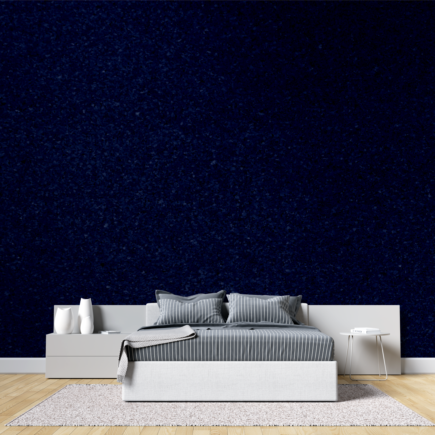 Papier Peint Bleu Nuit Pailleté - Salon