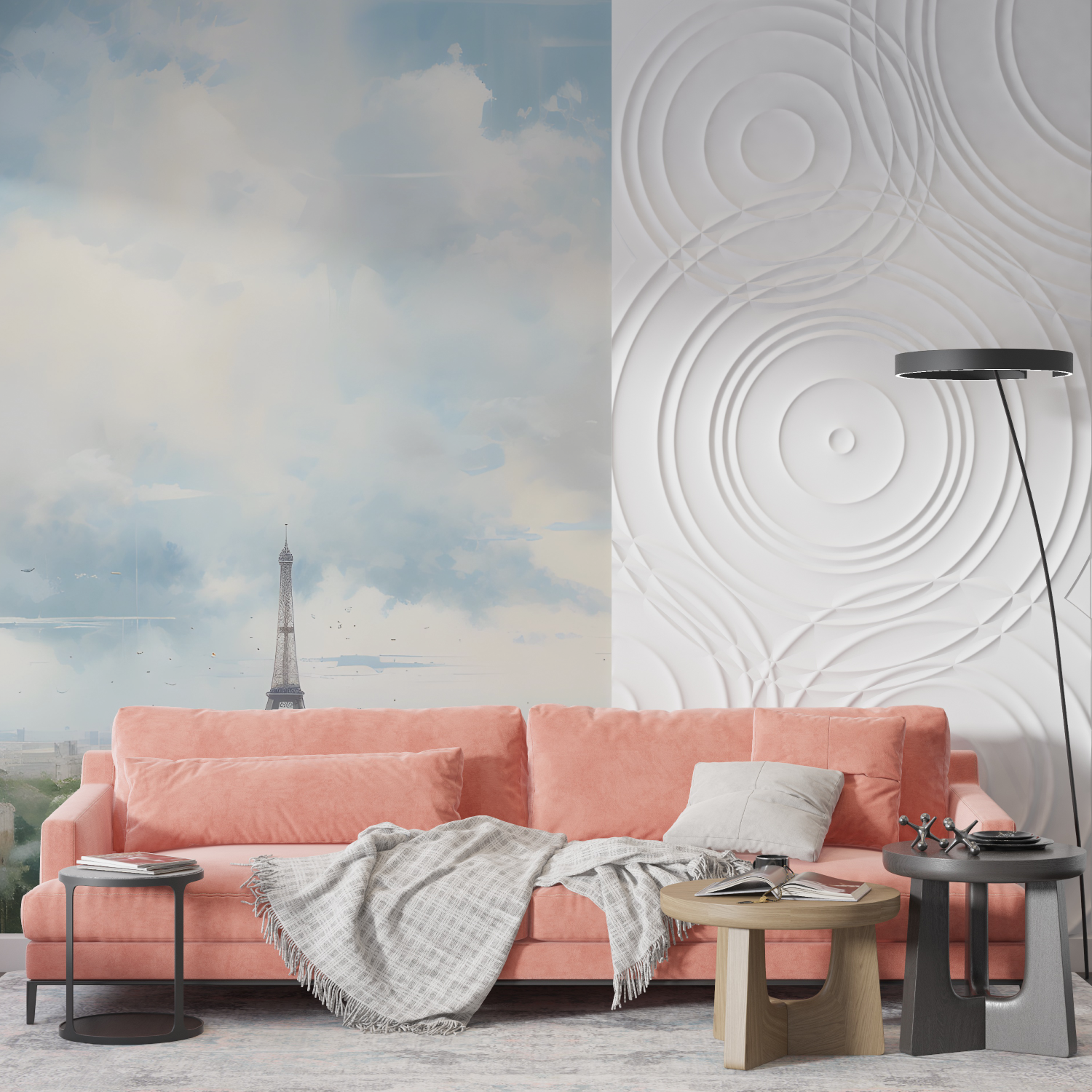 Watercolor Paris Sky Wallpaper | Murals Wallpaper