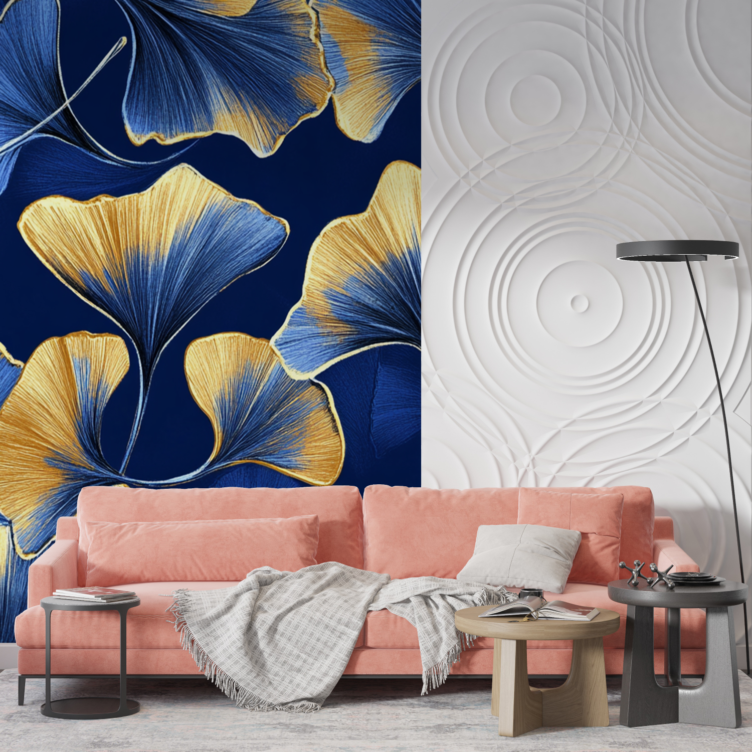 Blue Gecko Gold Art Deco Wallpaper | Murals Wallpaper