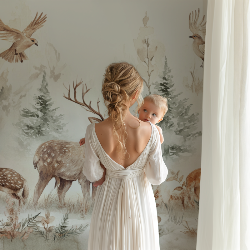 Enchanted Baby Forest Animal Wallpaper | Murals Wallpaper
