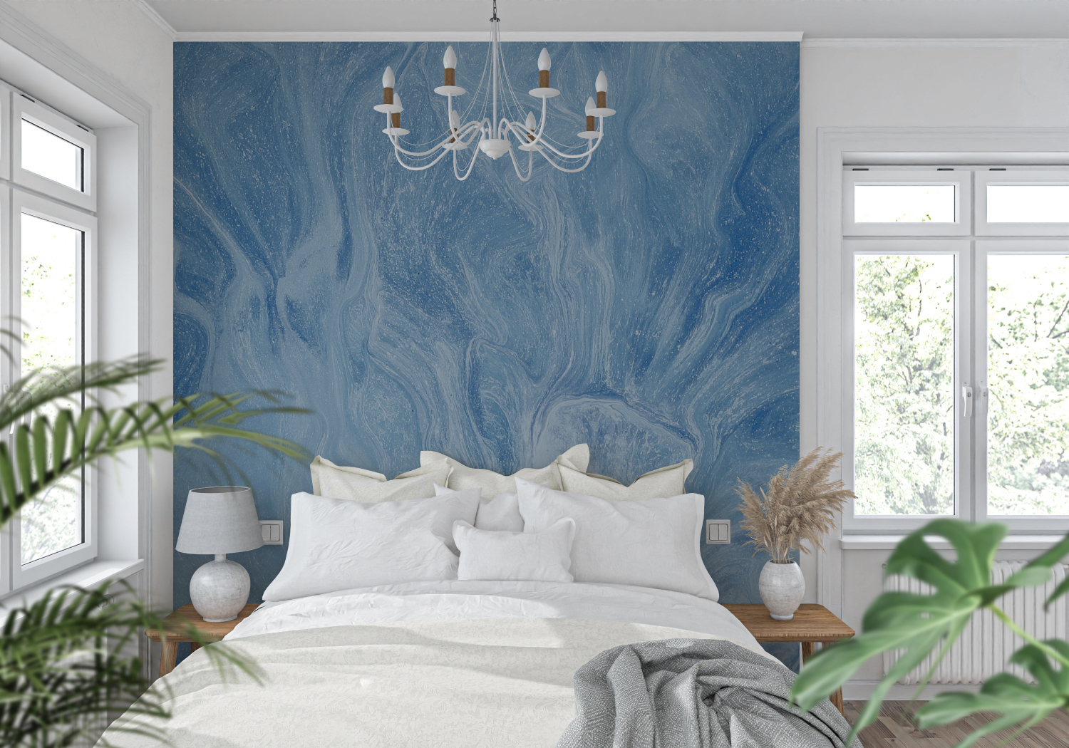 Blauton-Tapete | Murals Wallpaper