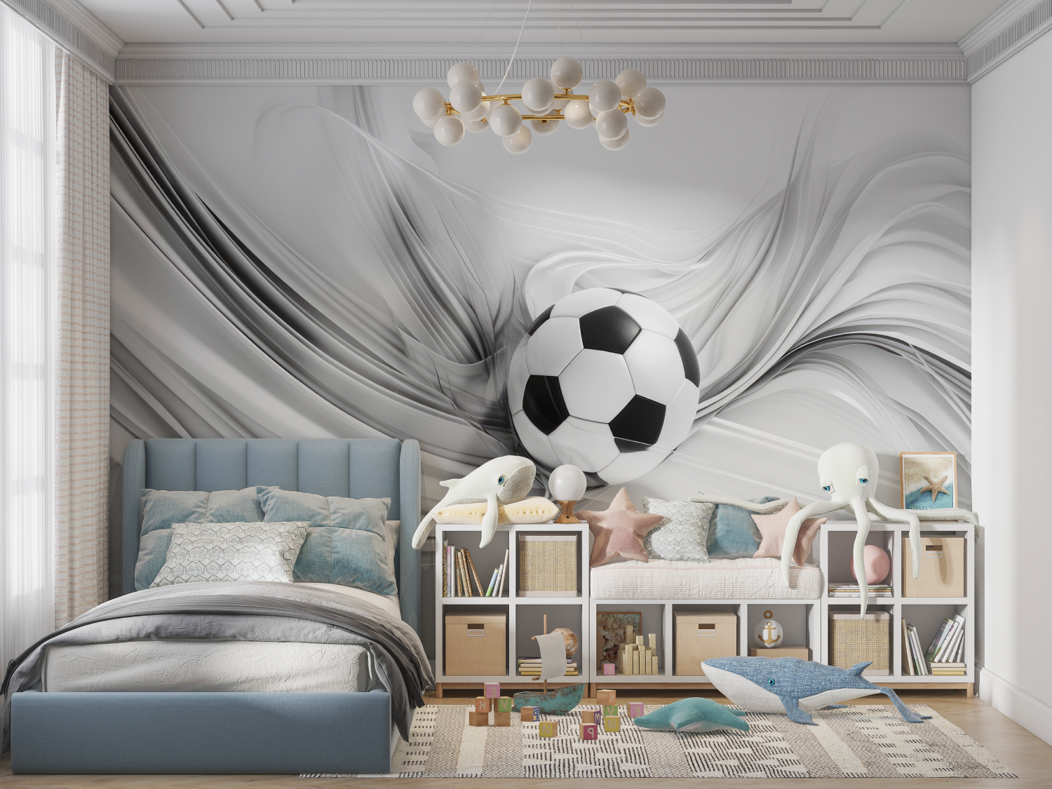 3D-Fußball-Hintergrundbild | Wandbild-Hintergrundbild