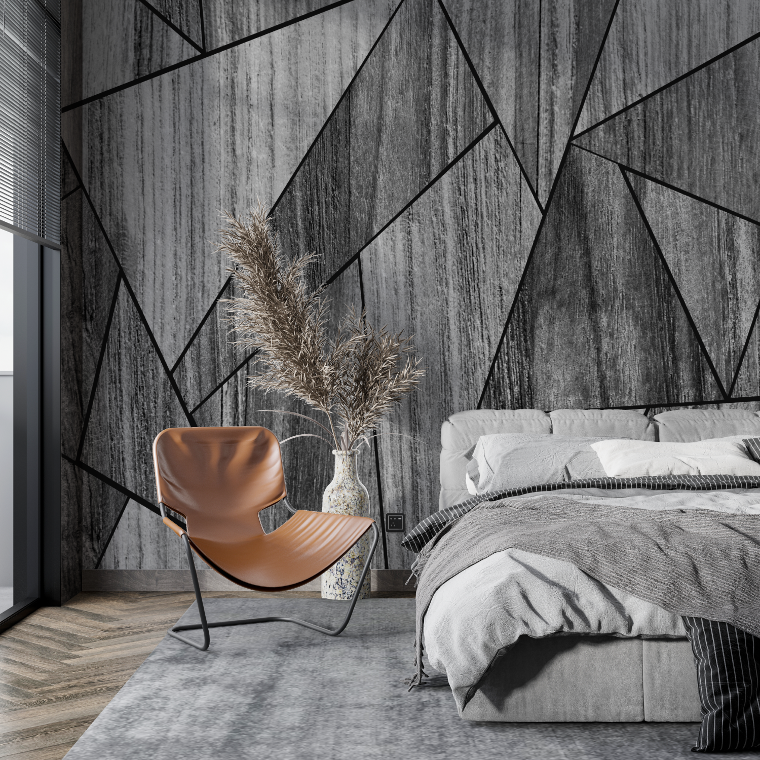 Silver and Black Wallpaper | Murals Wallpaper
