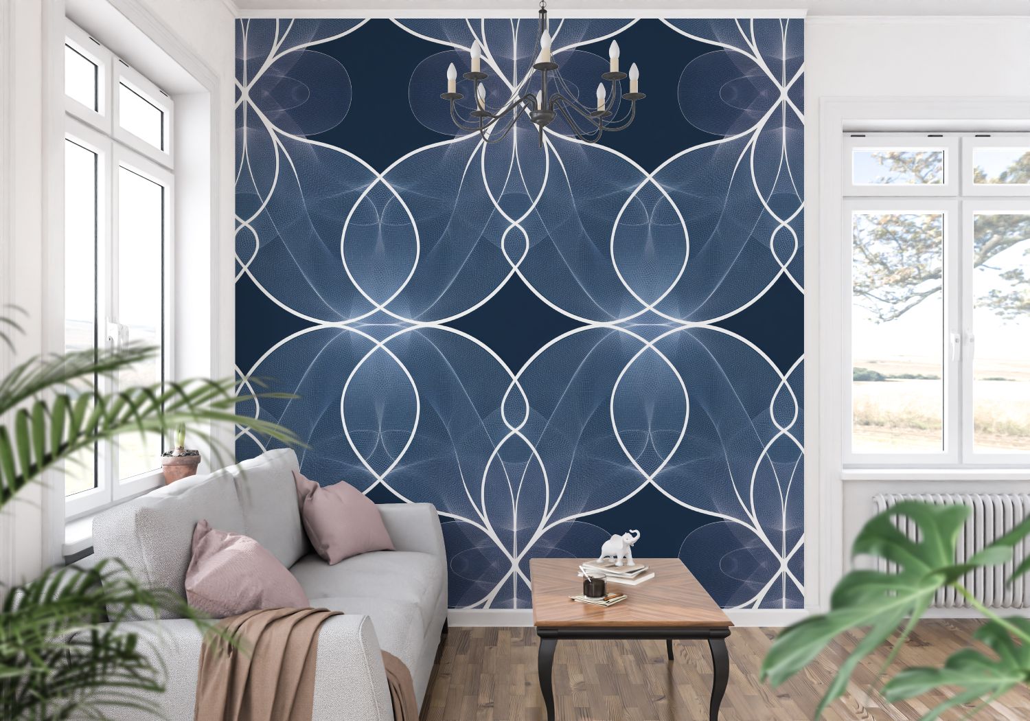 Blue and Silver Wallpaper | Murals Wallpaper