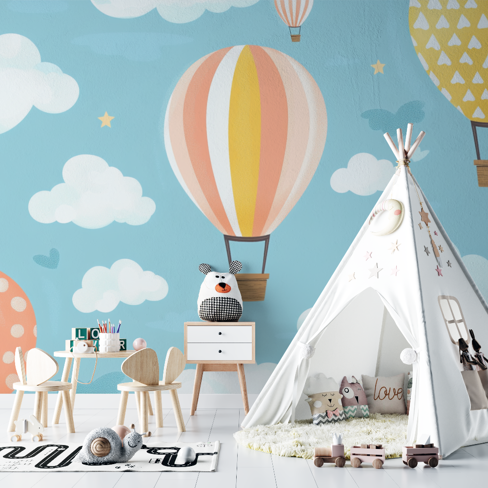 Hot Air Balloon and Cloud Wallpaper | Murals Wallpaper