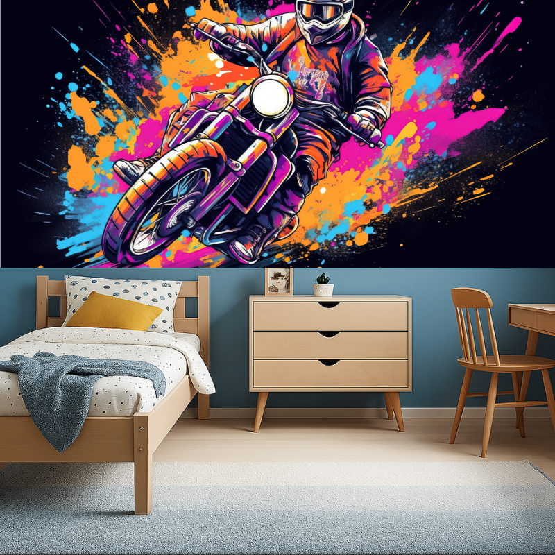 Motorcycle Graffiti Bedroom Wallpaper | Murals Wallpaper