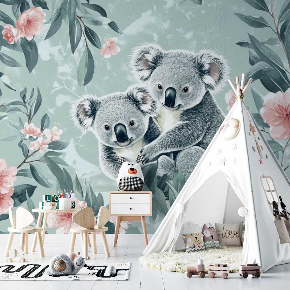 Koala and Powdered Foliage Wallpaper | Murals Wallpaper
