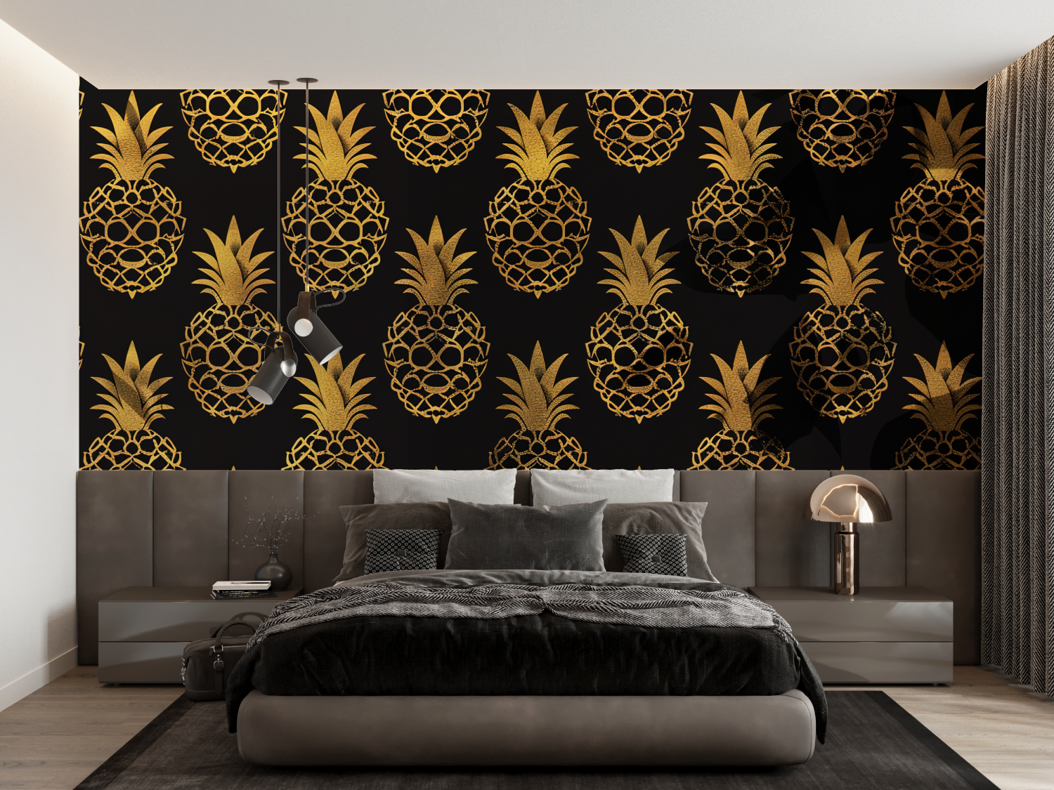 Golden Pineapple Wallpaper | Murals Wallpaper