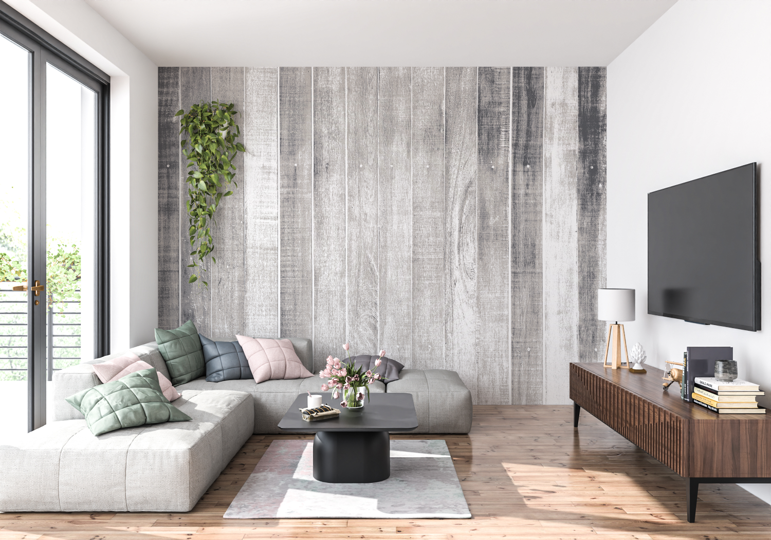 Gray Wood Wallpaper | Murals Wallpaper