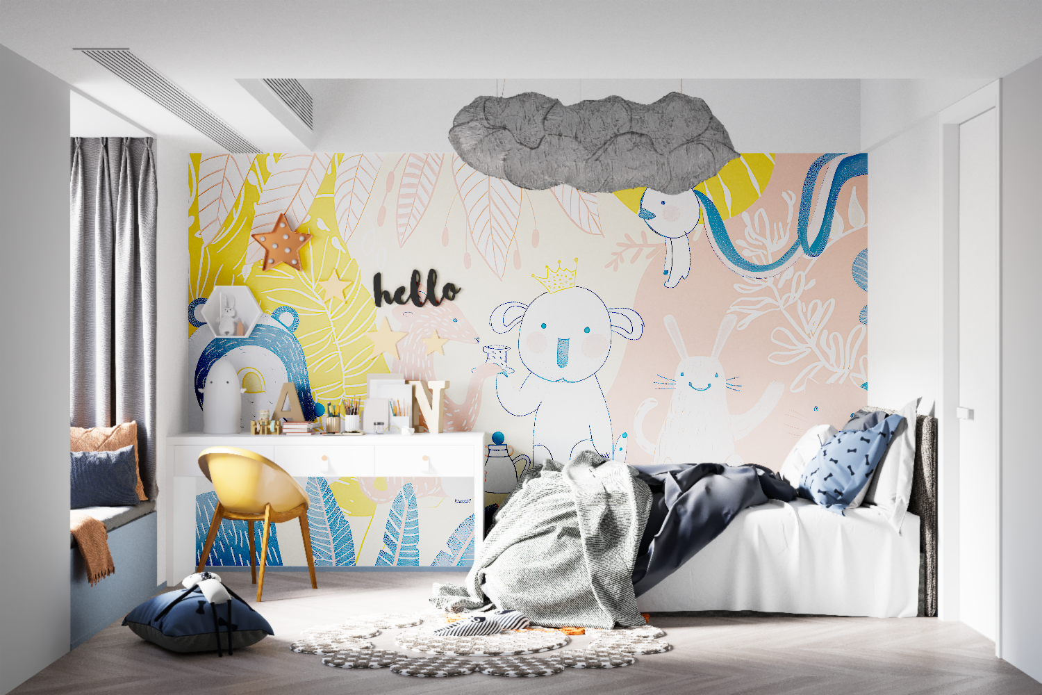 Trendy Kids Animal Wallpaper | Murals Wallpaper