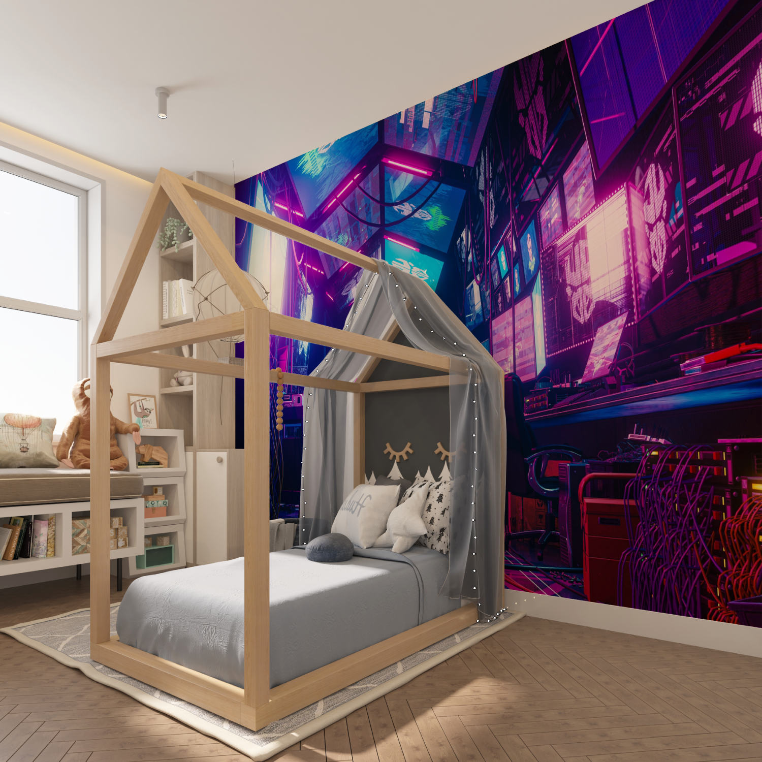 Miles Morales Neon Tapete | Wandbilder Tapete