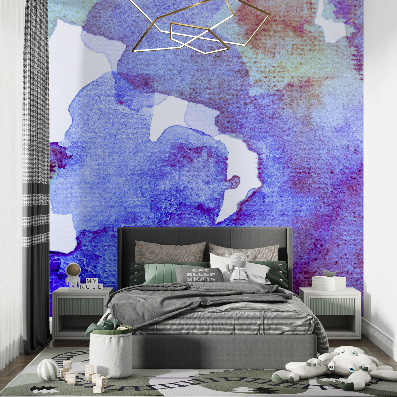 Watercolor Graffiti Teen Wallpaper | Murals Wallpaper