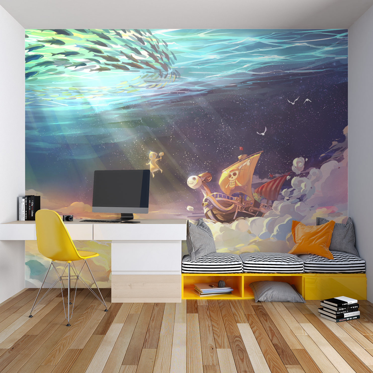 Mural One Piece Boat Wallpaper