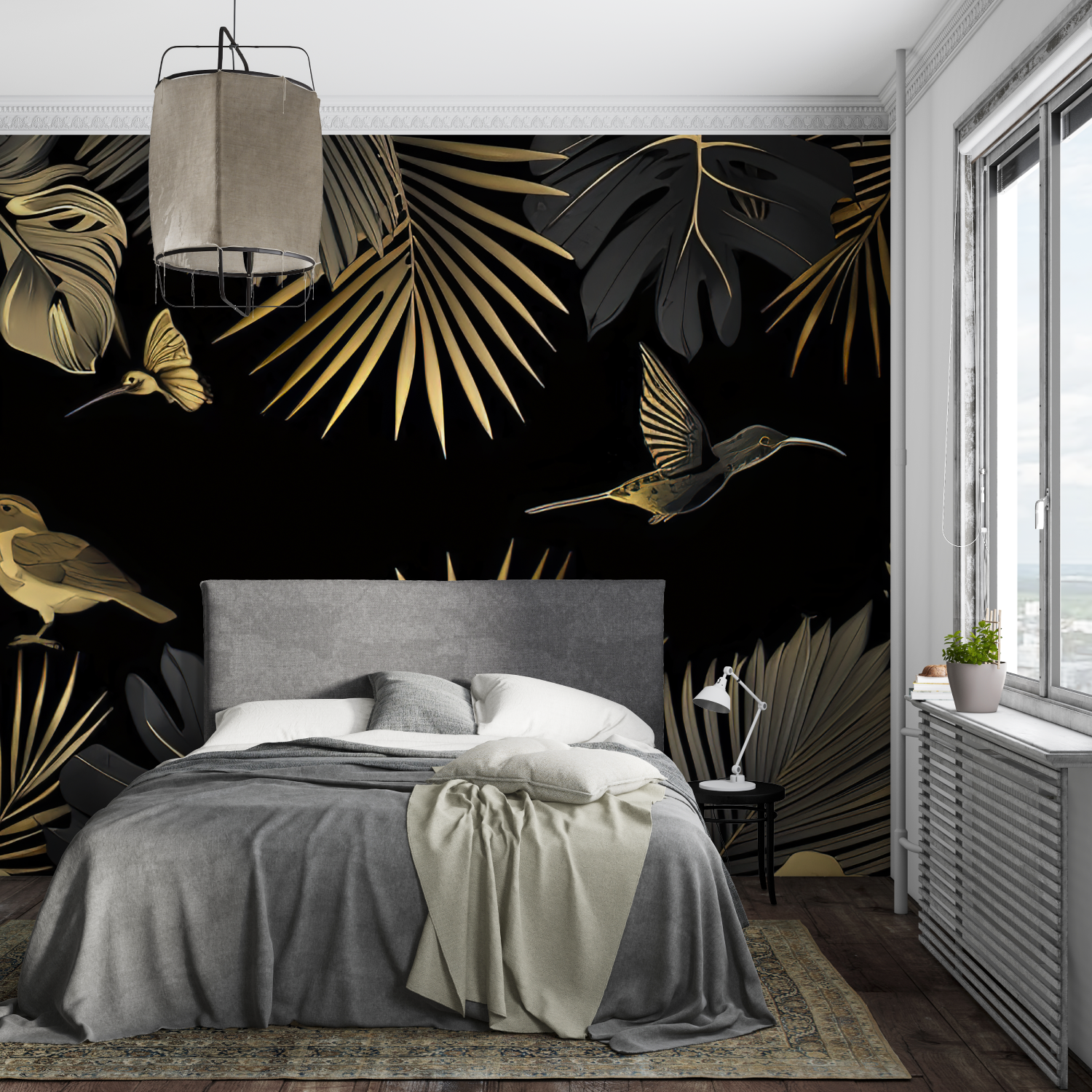 Black Gold Tropical Wallpaper | Murals Wallpaper