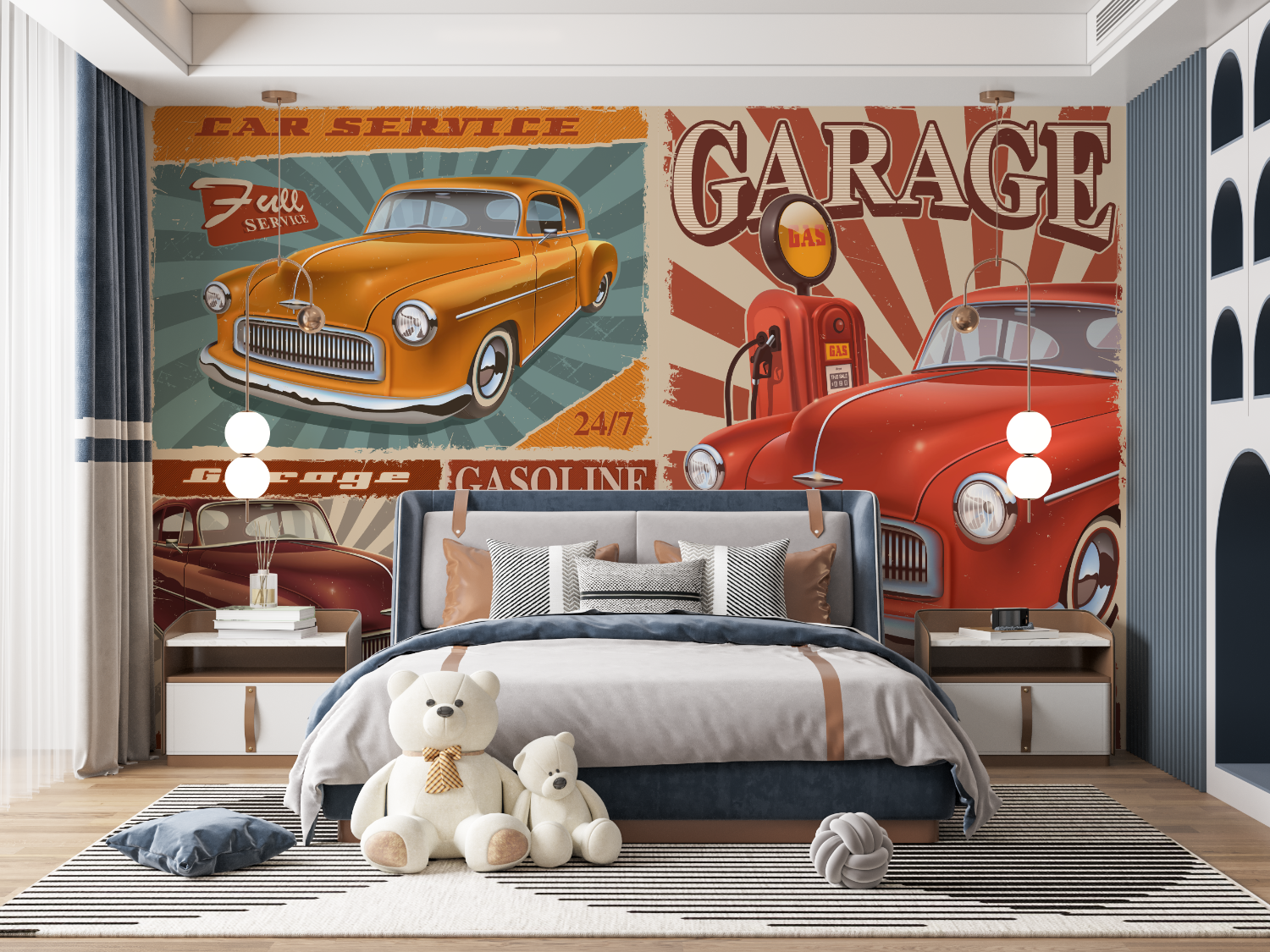 Retro Car Wallpaper USA | Murals Wallpaper