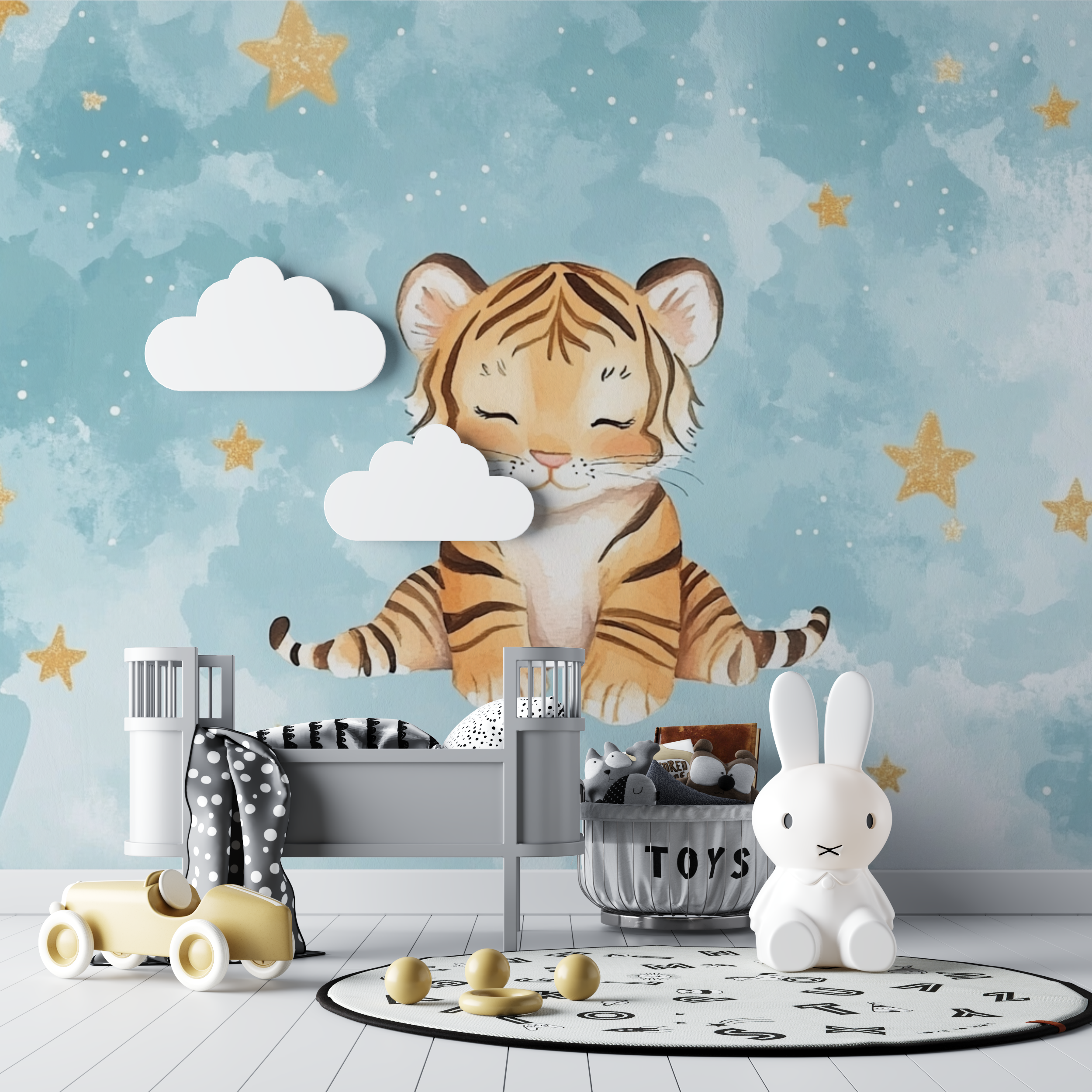 Tiger and Starry Sky Wallpaper | Murals Wallpaper