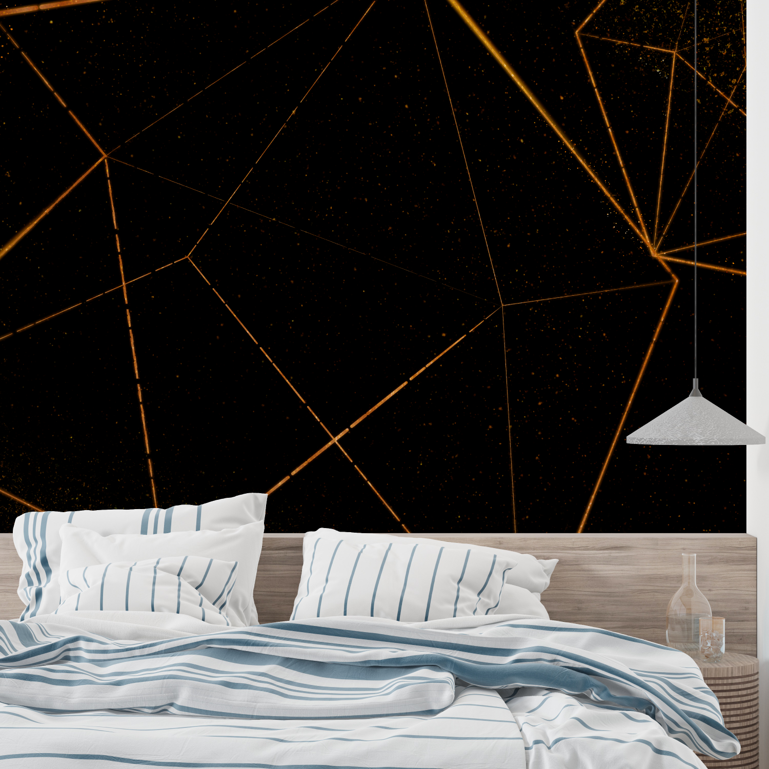 Orange und schwarze Tapete | Wandbildtapete