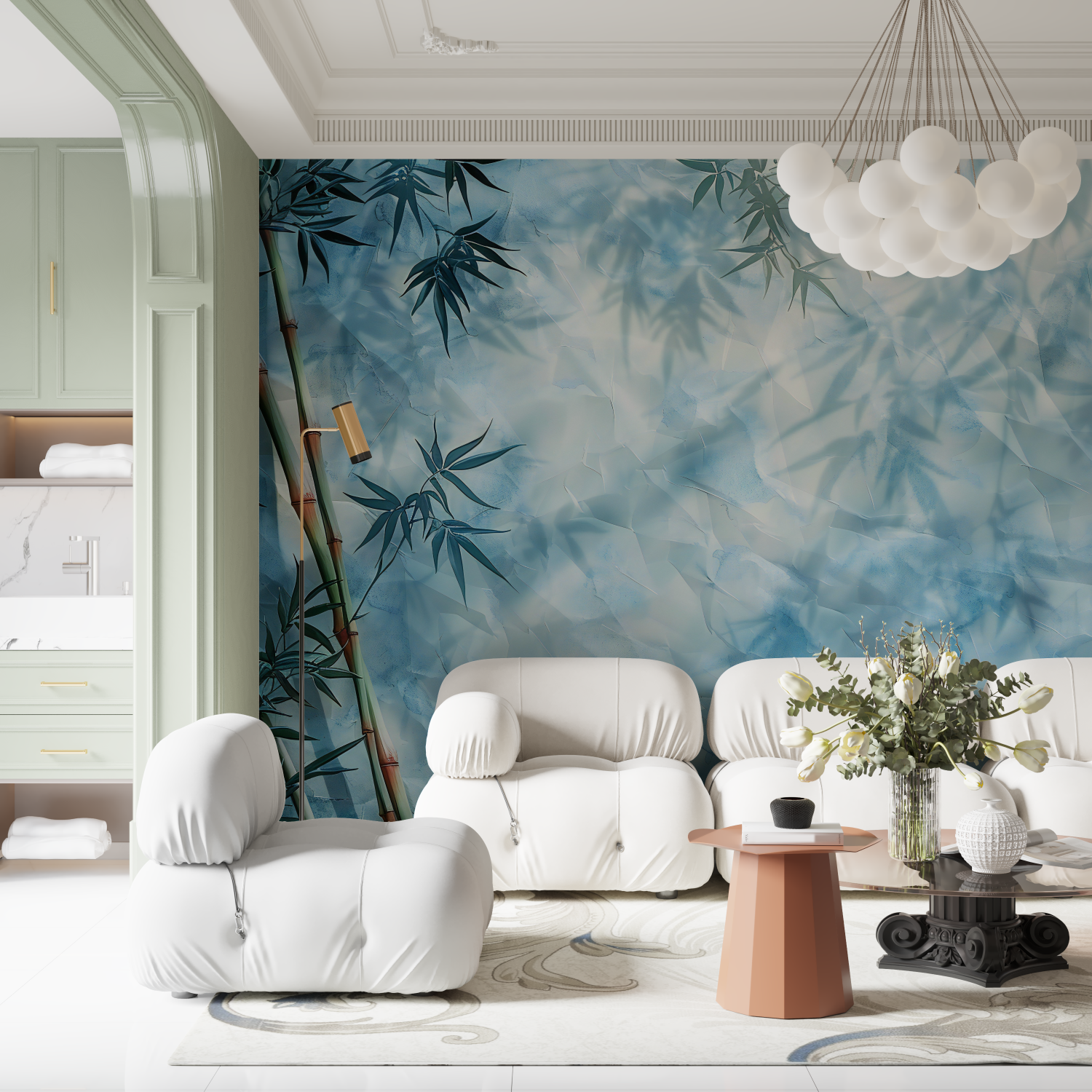 Blue Bamboo Wallpaper | Murals Wallpaper