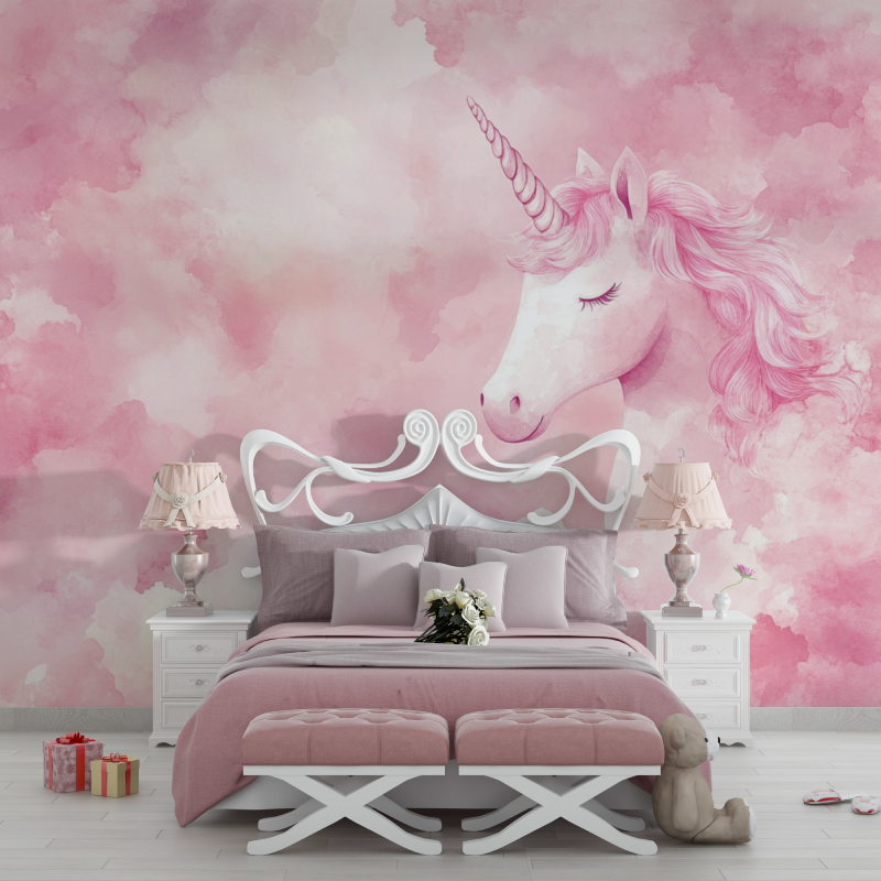 Einhorn-Wolken-Tapete | Wandbilder