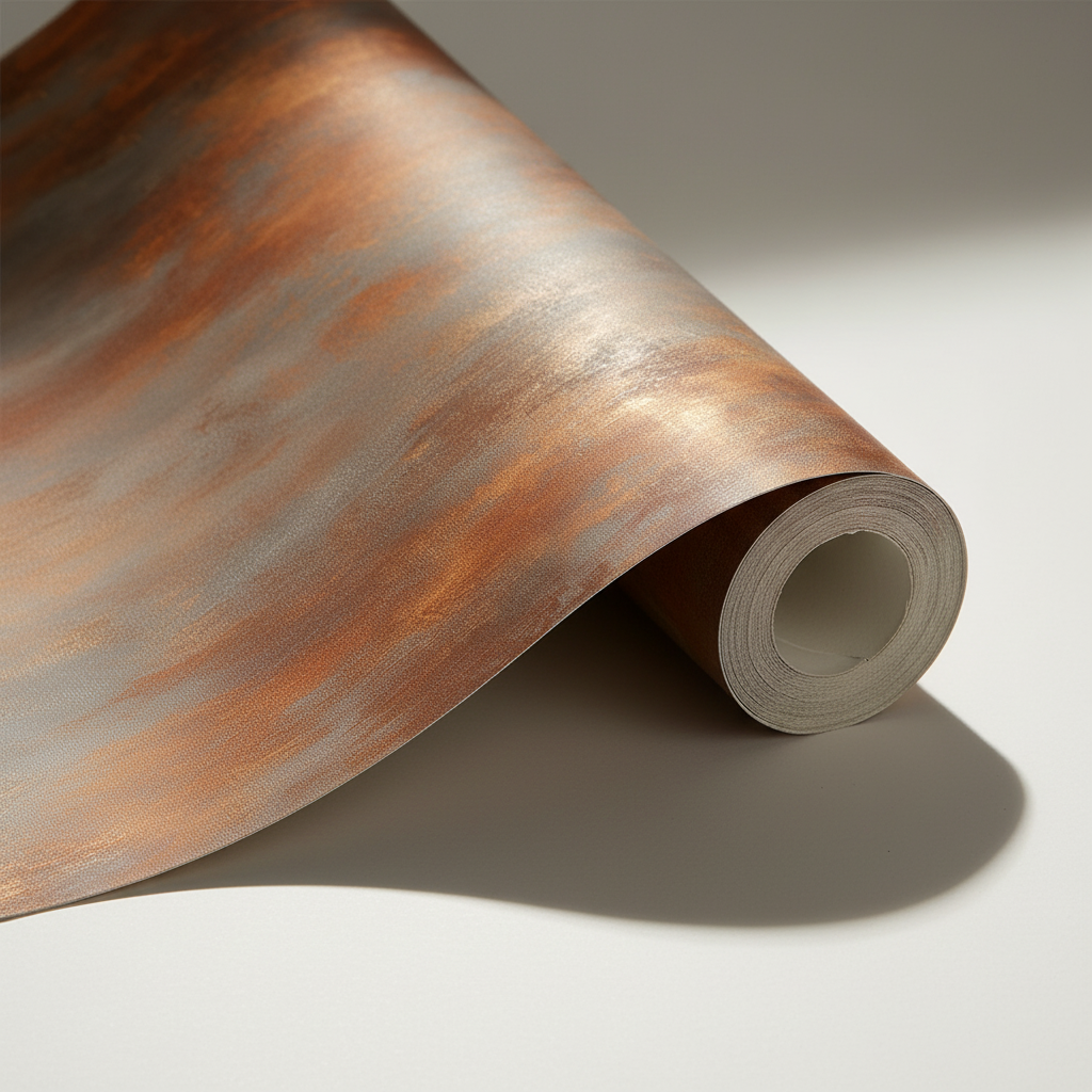 Rustic Copper Metallic Texture Mural Wallpaper