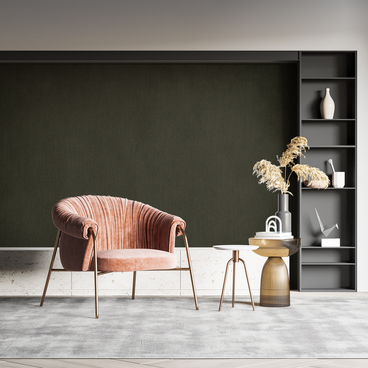 Dunkelkhakifarbene Tapete | Wandbildtapete