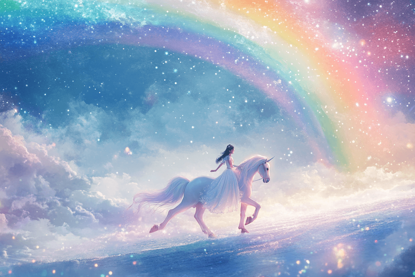 Unicorn Riding Wallpaper | Murals Wallpaper
