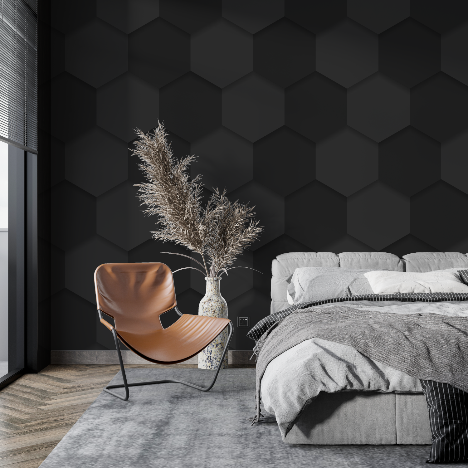 Black Honeycomb Wallpaper | Murals Wallpaper