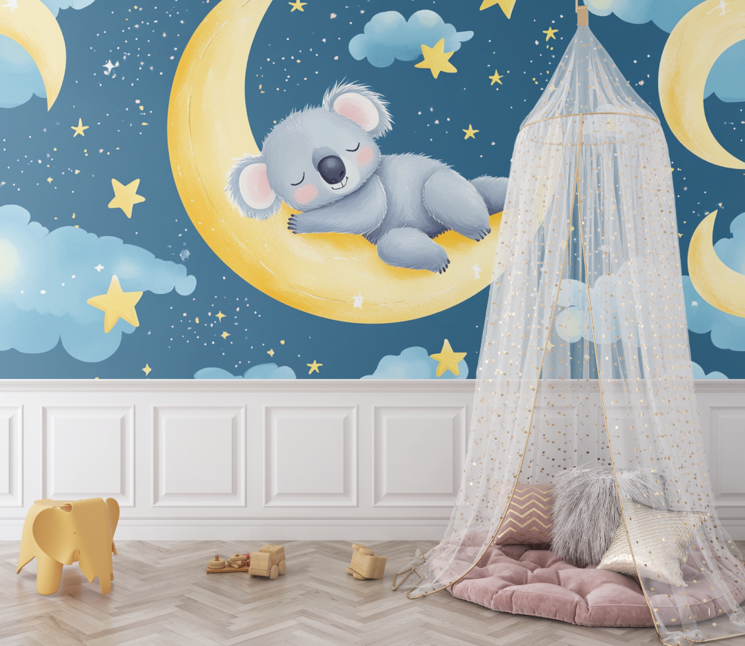 Sleeping Koala on a Moon Croissant Wallpaper | Murals Wallpaper