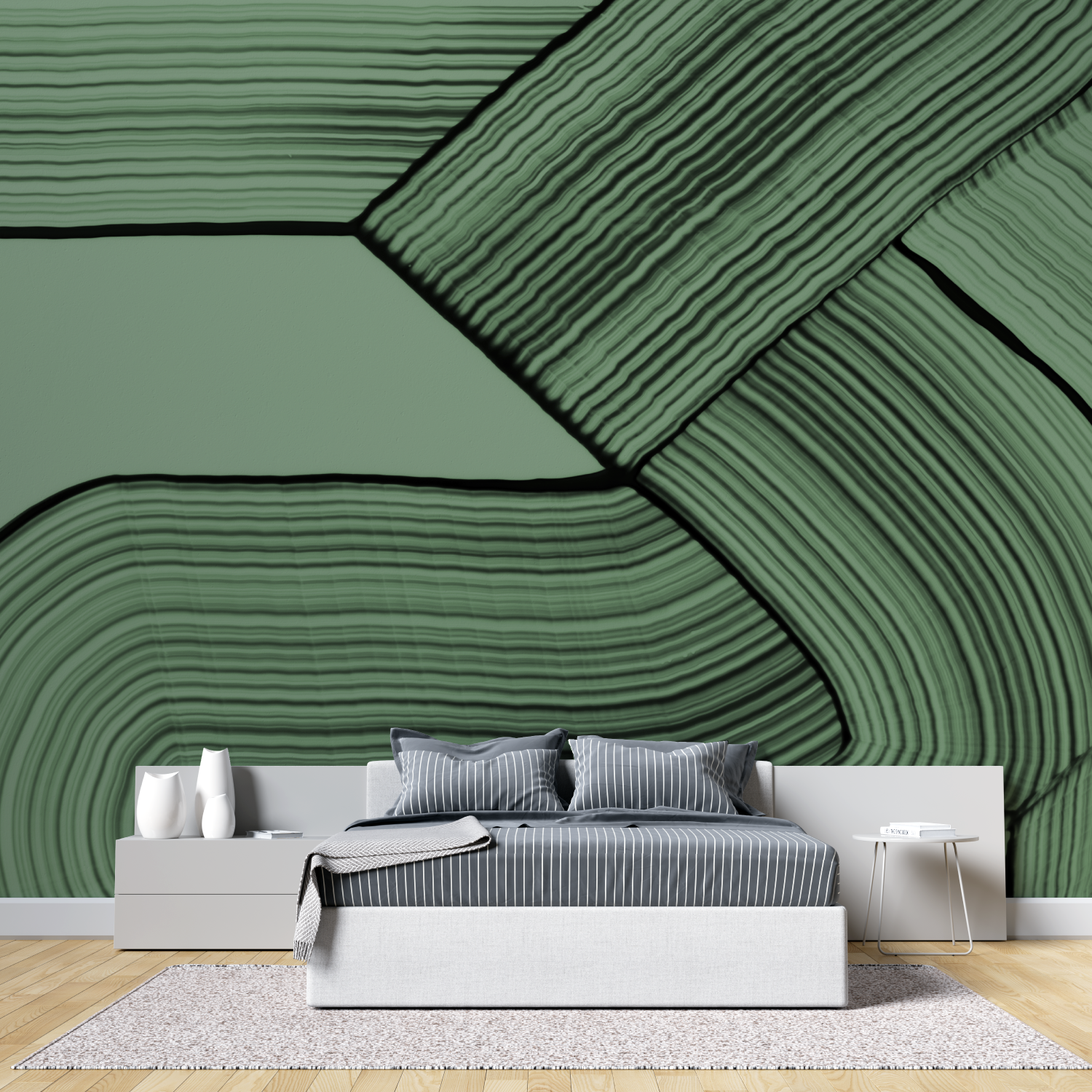 Grüne Grafiktapete | Wandbildtapete
