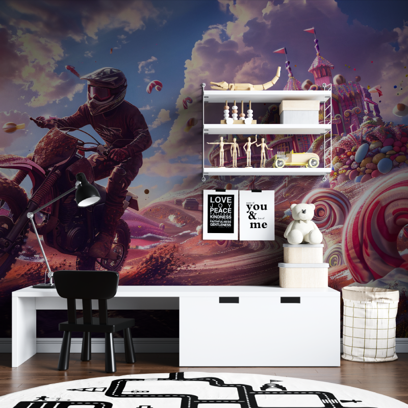 3D Tapete Jugendzimmer Motocross | Wandbilder Tapete