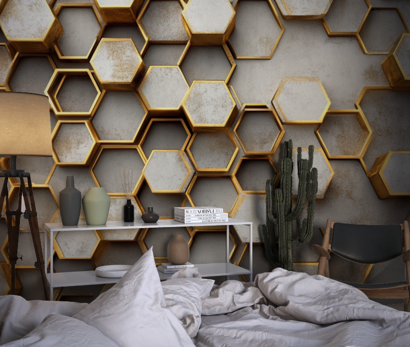 Beehive Gold Wallpaper | Murals Wallpaper